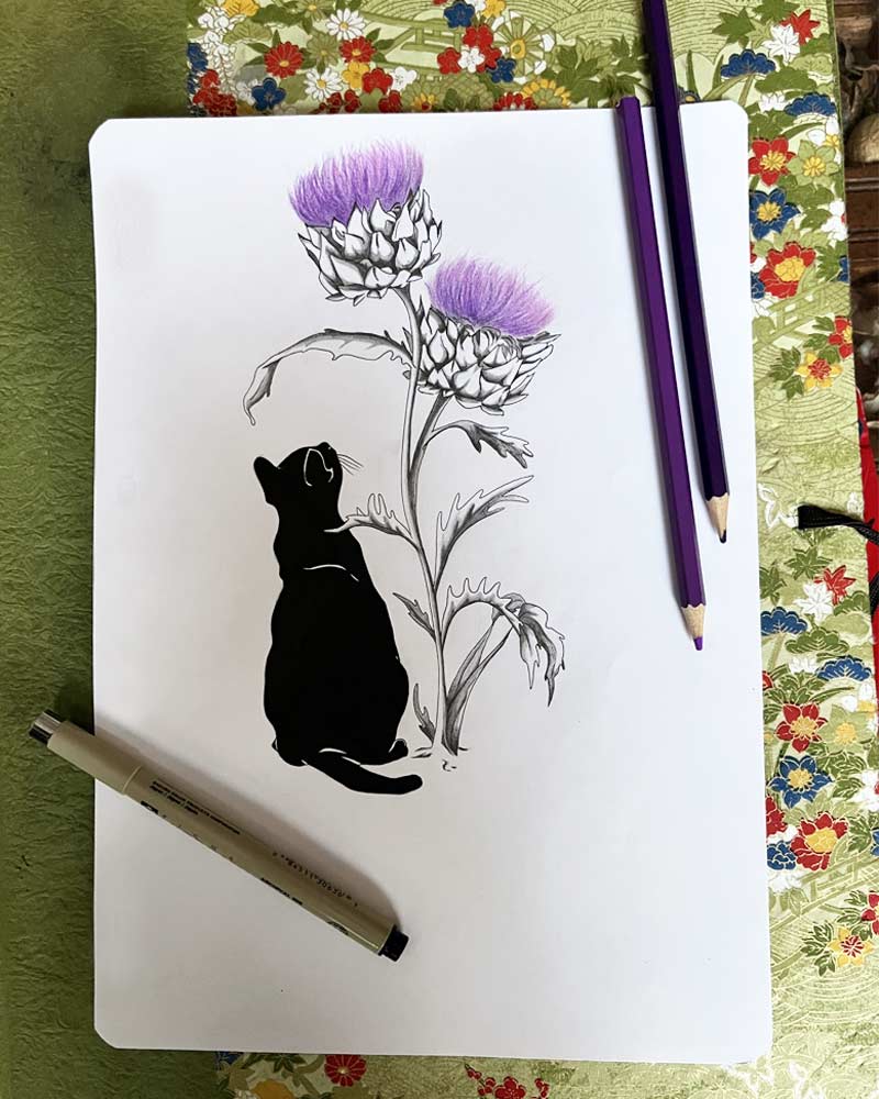 Flash tattoo chat - Tatouage chat noir