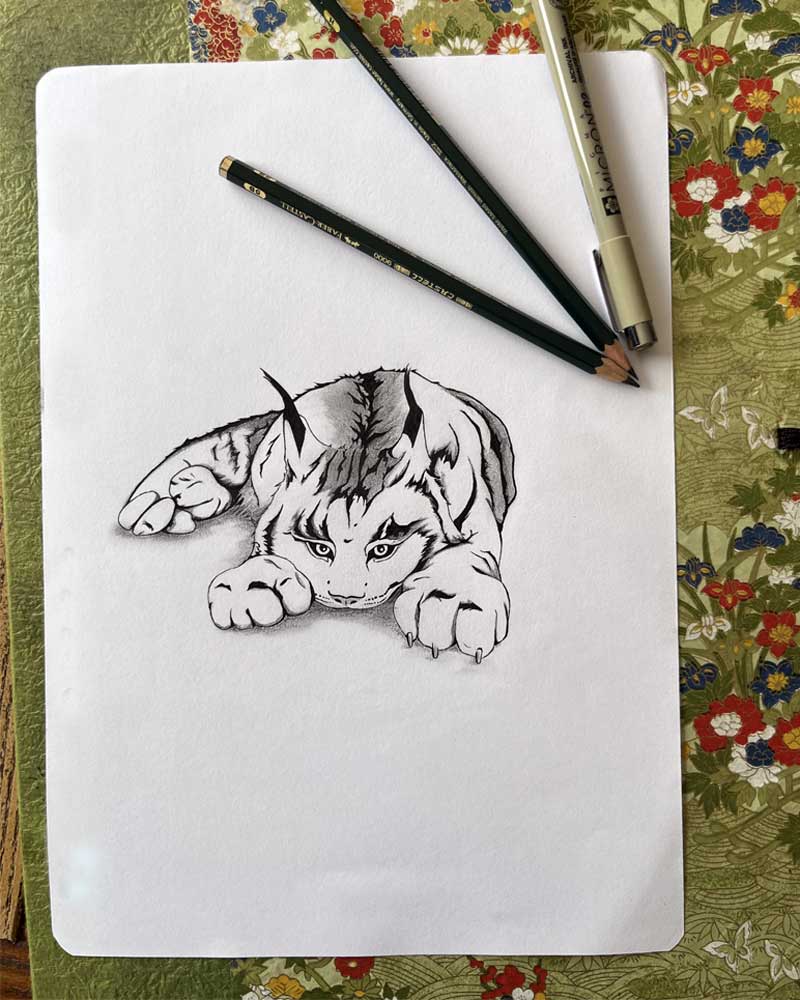 Flash tattoo Lynx - Tatouage lynx