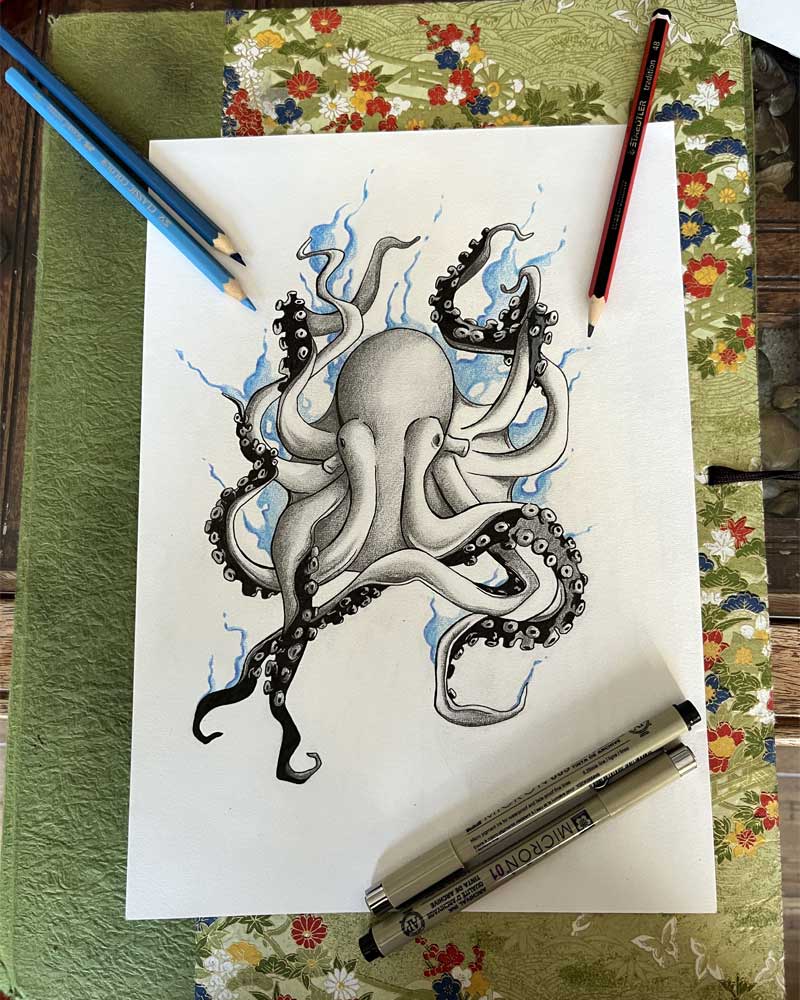 Flash tattoo poulpe - Tatouage pieuvre octopus
