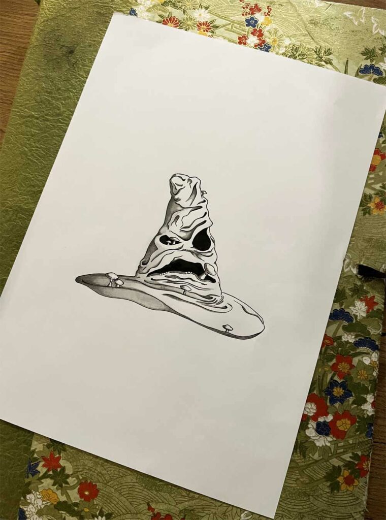 Flash tattoo choixpeau Harry Potter - Flash tattoo Halloween - Tatouage