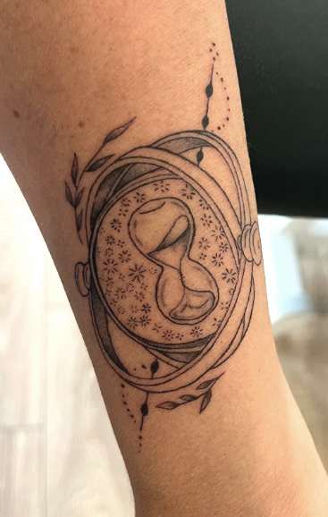 Tatouage retourneur de temps - Harry Potter - Fine line - Traits fins